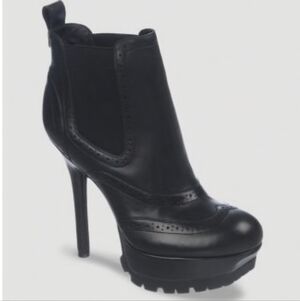 Sam Edelman Verina Platform Black Baddie Sexy Goth Chic Heeled Booties